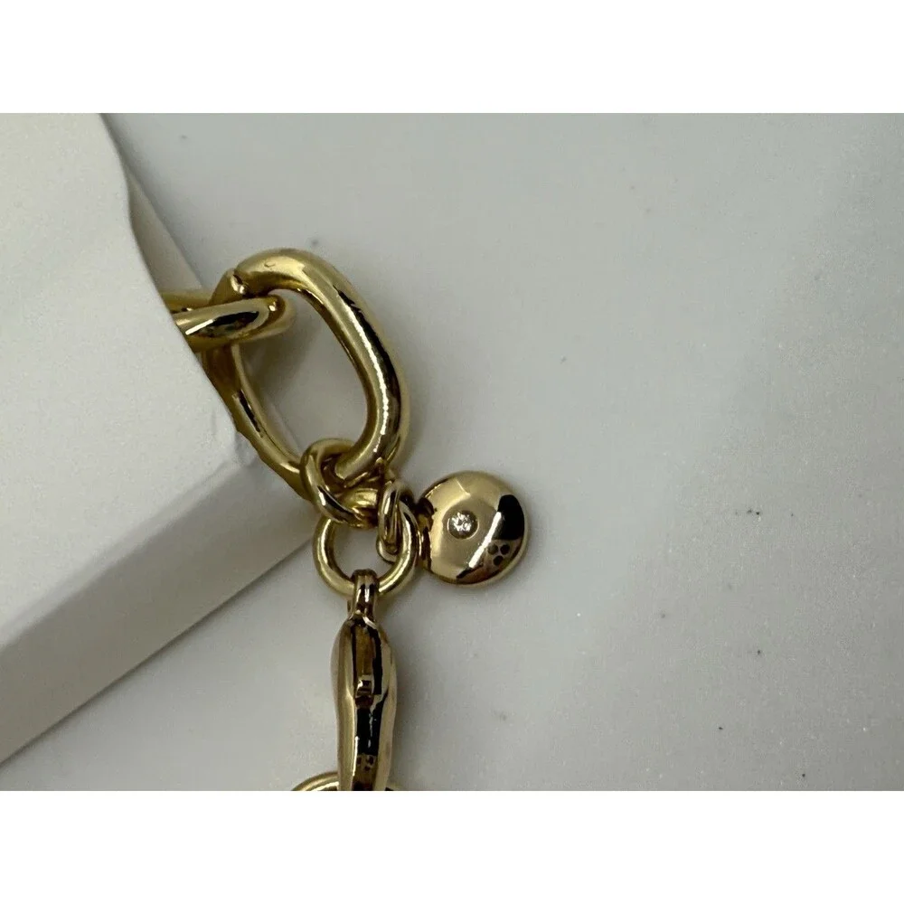 J.Crew Crystal Chainlink Bracelet Cubic Zirconia, Brass, Glass, Zinc MSRP$59 New - Picture 6 of 7